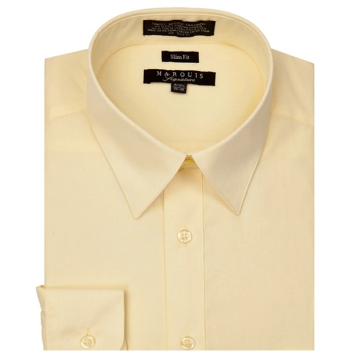 Bright yellow mens dress shirt