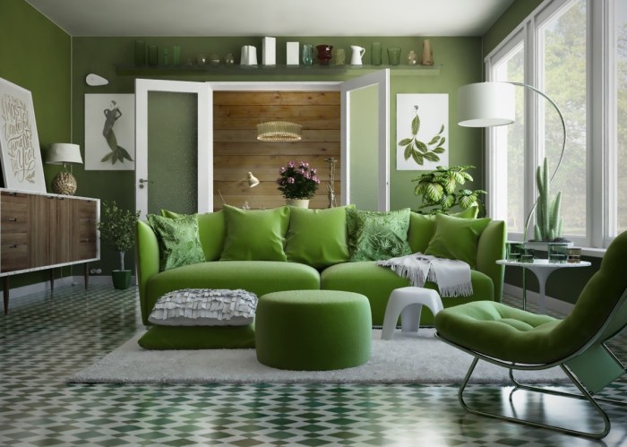 How to decorate room with green walls