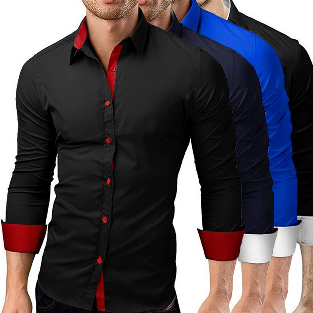 Men's slim fit button down dress shirts