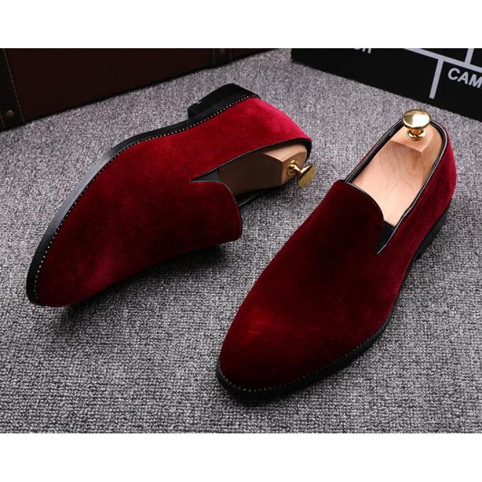 Velvet dress shoes for men